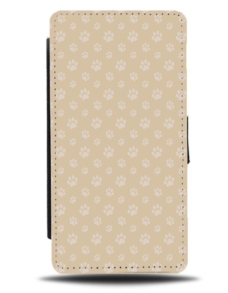 Beige Paw Print Flip Wallet Case Paws Marks Shapes Dog Cat Dogs Cats Cream DF27