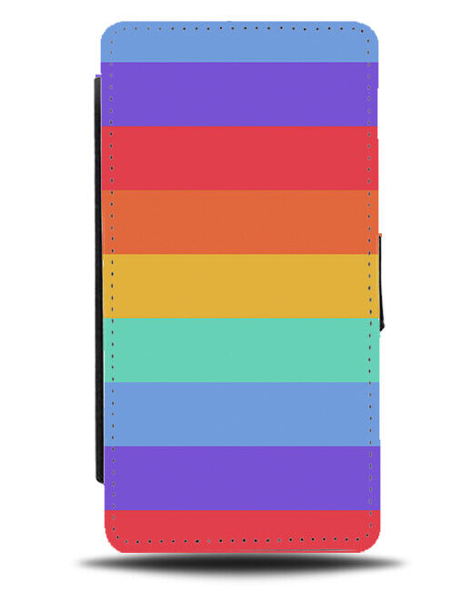 Multicoloured Stripes Flip Wallet Case Lines Various Colours Different K216