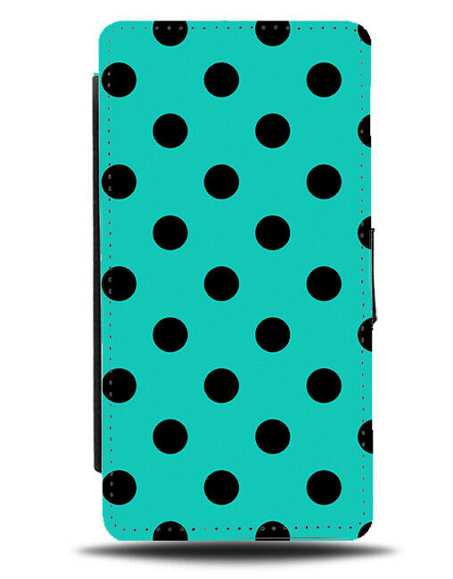 Turquoise Green and Black Polka Dot Flip Cover Wallet Phone Case Spots Dots i512