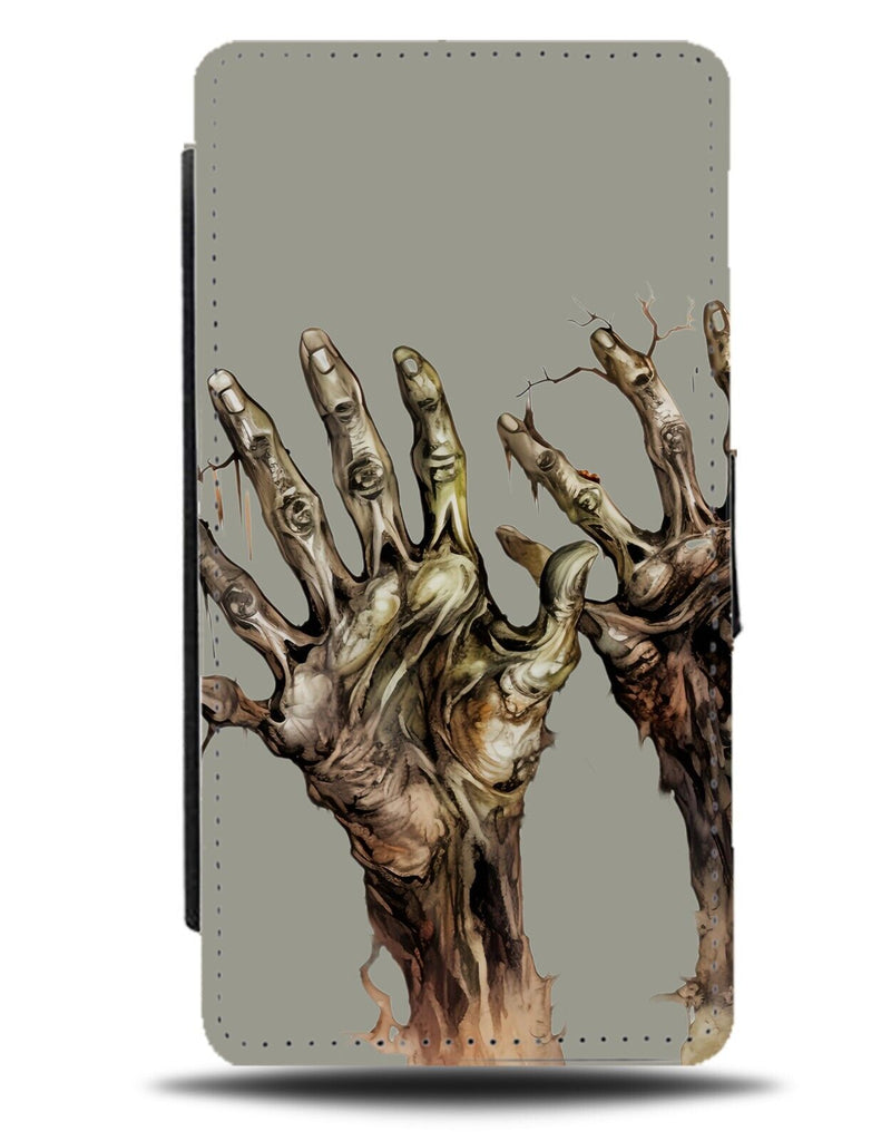 Zombie Hands Flip Wallet Case Hand Arms Reaching Up Halloween Horror Zomby DH03