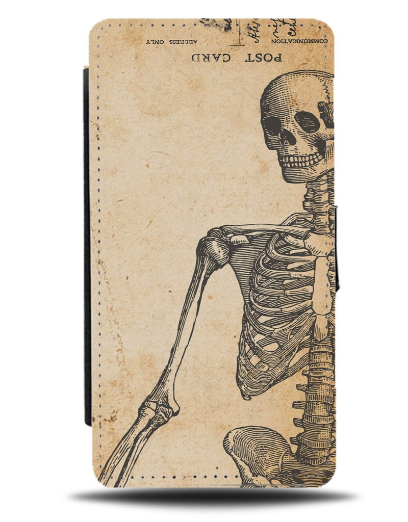 Skeleton Body Flip Wallet Case Old Looking Victorian History Science Bones AS50