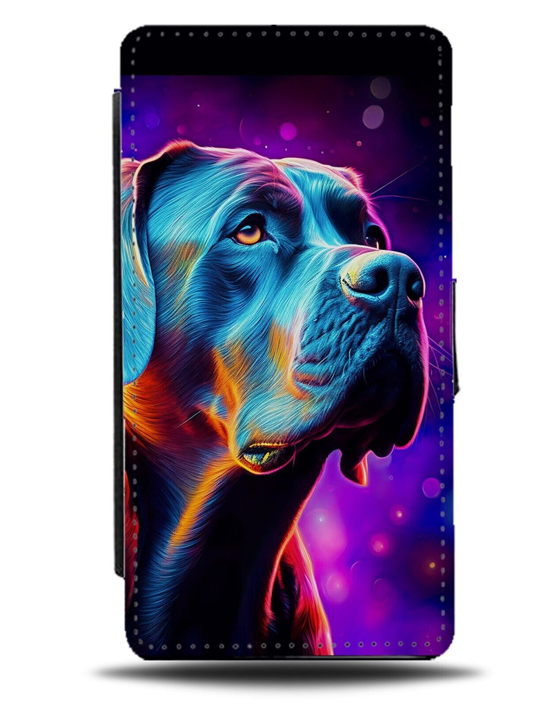 Colourful Rottweiler Face Flip Wallet Case Rottweilers Black Labrador Head CM65