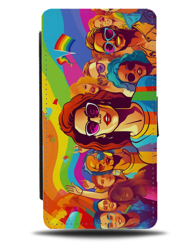 Pride Parade Cartoon Flip Wallet Case Prides March LGBTQ+ LGBT People Month CY05