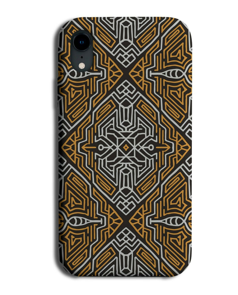 Yellow and Black Intense Geometric Pattern Phone Case Cover Abstract H669