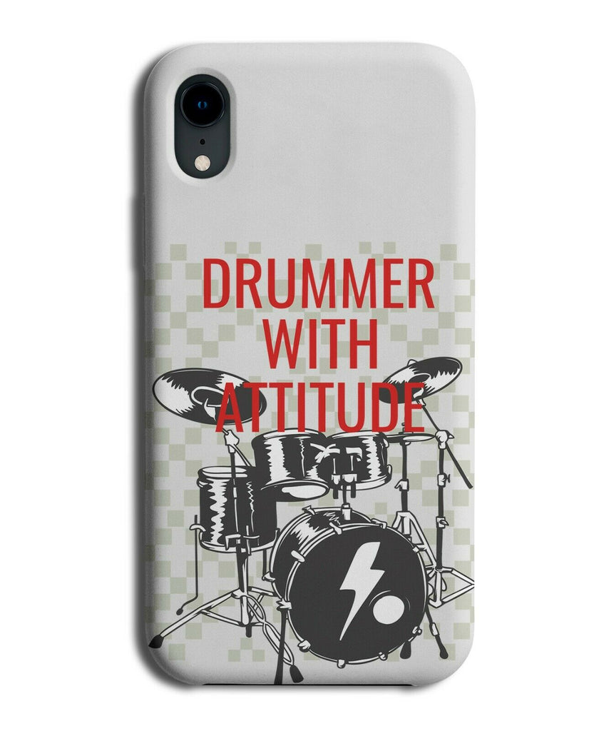 Drummer With Attitude Phone Case Cover Drumming Drum Set Gift Present E316