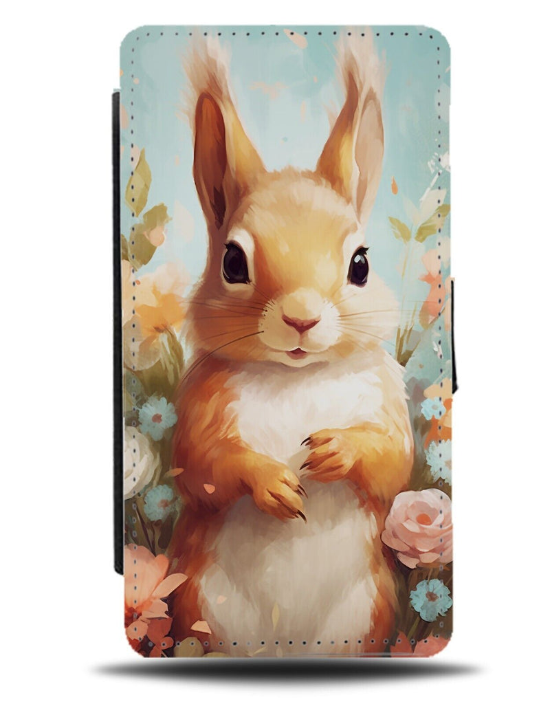 Floral Red Squirrel Flip Wallet Case Squirrels Autumn Ginger Kids Childs DH22