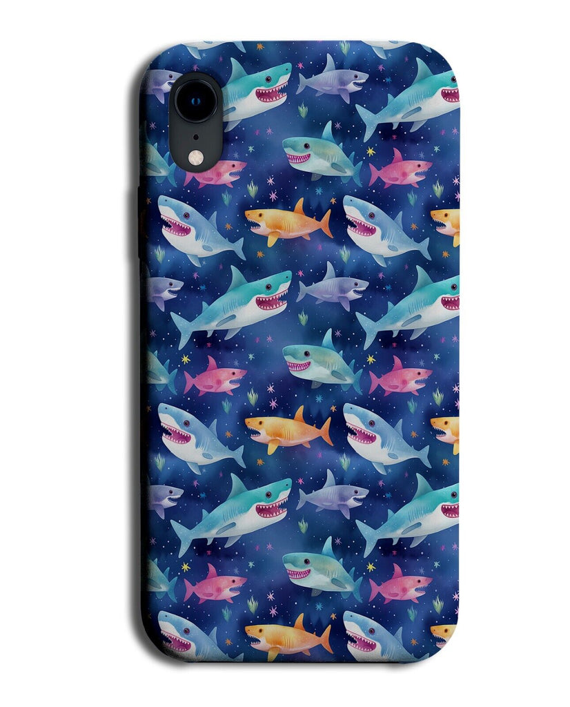 Colourful Great White Sharks Phone Case Cover Rainbow Kids Children's Sea CN52