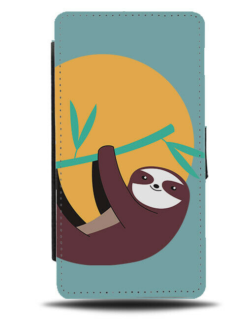 Cartoon Sloth Climbing Flip Wallet Phone Case Sloths Kids Childrens Hanging E203