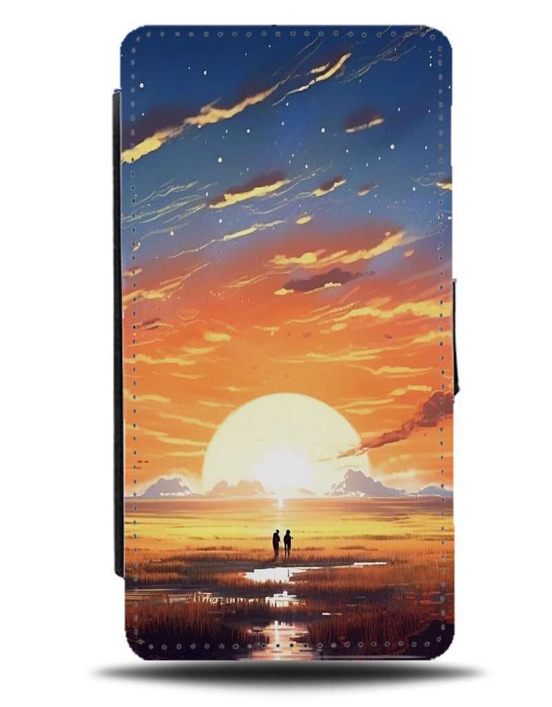 Couple In The Sunset Flip Wallet Case Sunrise Sun Silhouette Beautiful CT28
