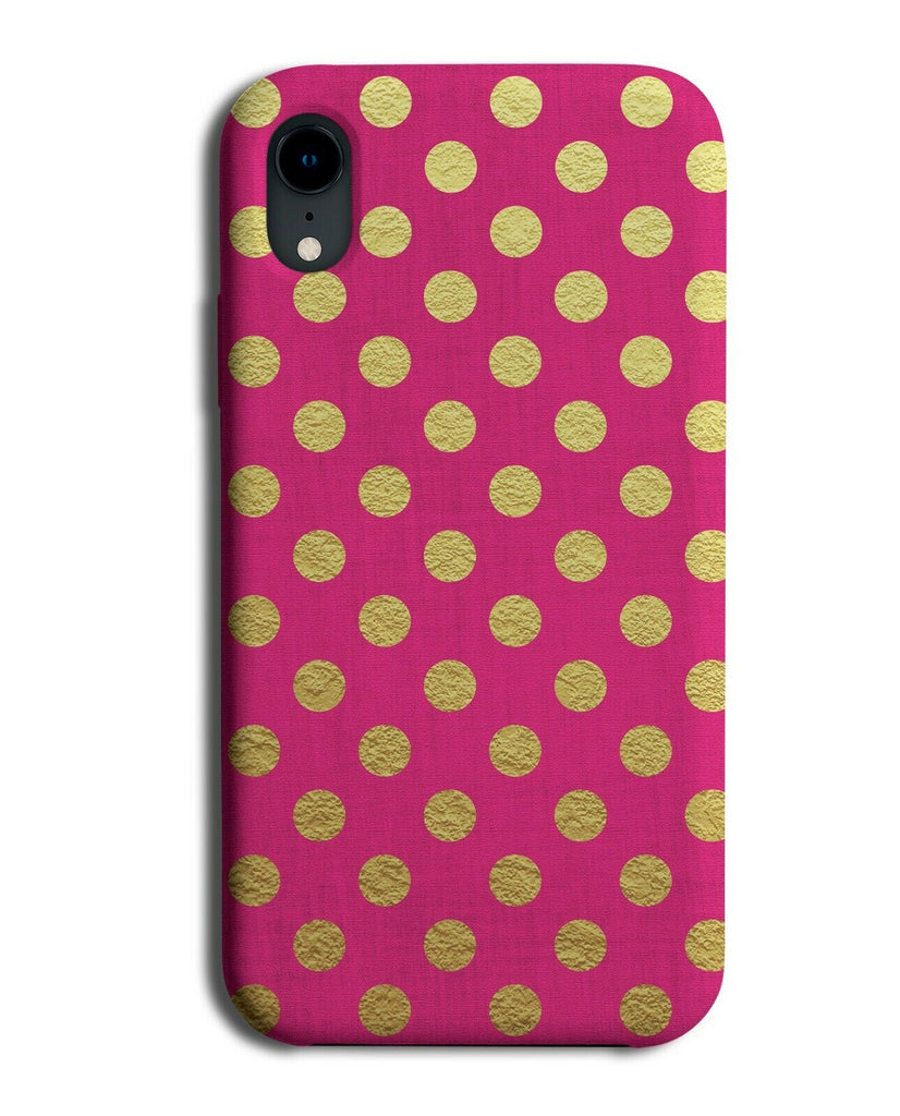 Hot Pink and Gold Polka Dot Phone Case Cover Dots Spots Picture Design F707