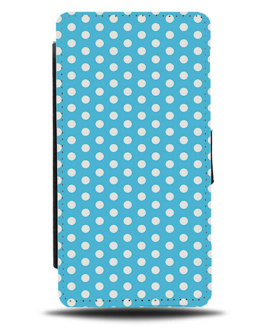 Baby Blue and White Small Polka Dots Flip Wallet Case Dot Patterning G576