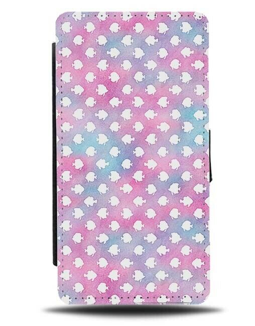 Pink Girly Fish Silhouettes Flip Wallet Case Shadow Shadows Shapes Fishes F556