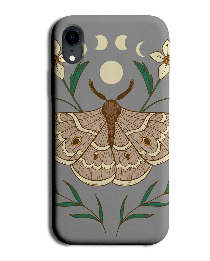 Grey Floral Luna Moth Phone Case Cover Mothy Moths Leaves Spiritual Bug P121