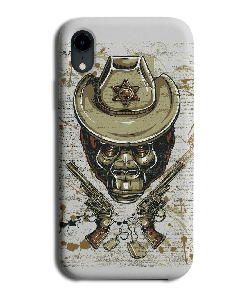 Monkey Cowboy Phone Case Cover Chimp Cowboys Hat Western Sheriff Monkeys E151