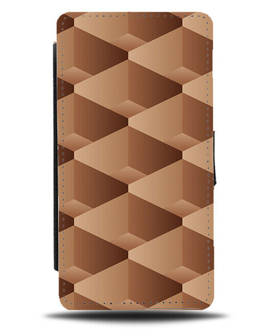 Novelty Sandy Yellow Abstract Depth Design Print Flip Wallet Case Shapes H368