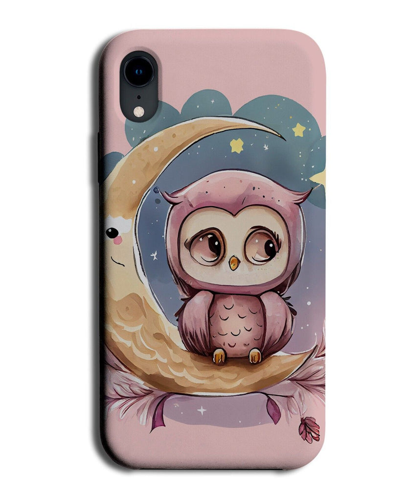 Vintage Owl On The Half Moon Phone Case Cover A Moons Shape Night Sky Owls BJ74