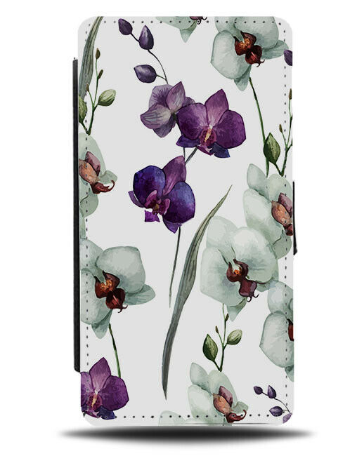 Purple and White Lily Flip Wallet Case Lilies Lilys Flower Flowery Flowers H018