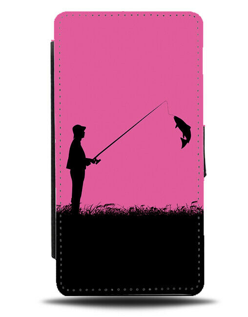 Fishing Flip Cover Wallet Phone Case Fisherman Fish Kit Gear Gift Hot Pink i610