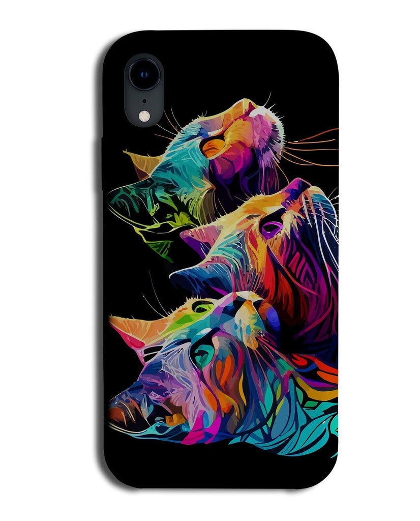 Colourful Popart Cats Picture Phone Case Cover Pop Art Cat Kittens Painting AA51