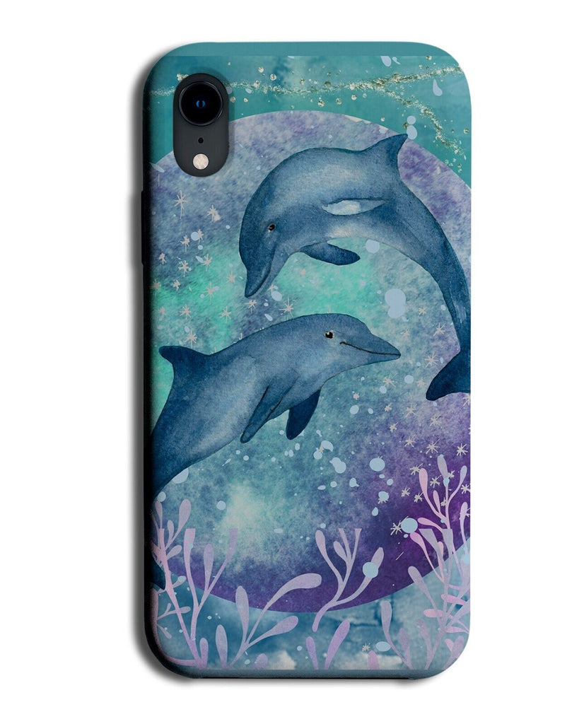 Magical Dolphins Phone Case Cover Dolphin Sea Seaweed Painting Art Artwork AL63