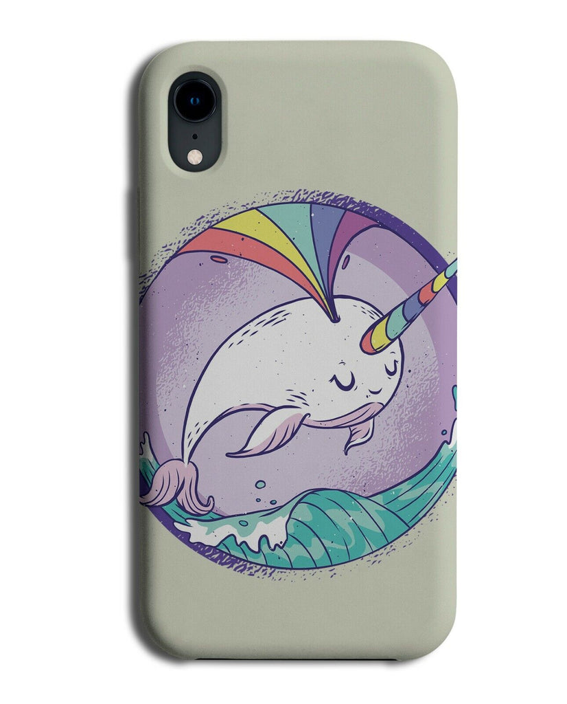 Narwal Rainbow Phone Case Cover Narwals Colourful Cartoon Blowhole Dolphin K215