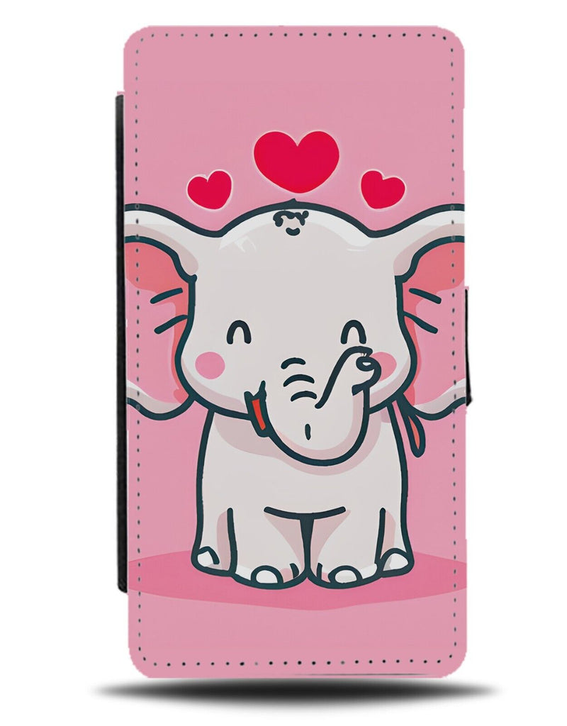 Love Elephant Flip Wallet Case Lover Gift Elephants Cartoon Heart Hearts AM57