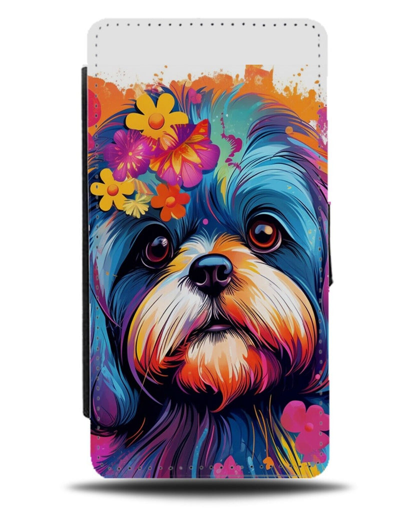 Multicoloured Novelty Shih Tzu Pop Art Flip Wallet Case Fun Shihtzu Dog Pup DD99