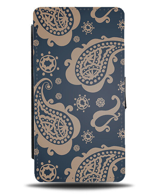 Indian Tribal Patterning Flip Wallet Case Floral Leaves Leaf Shapes Floral J564