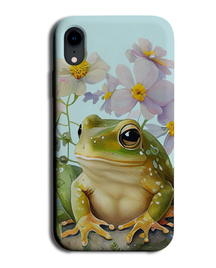 Frog and Flowers Phone Case Cover Daisy Daisies Flower Floral Spring Blue AP59