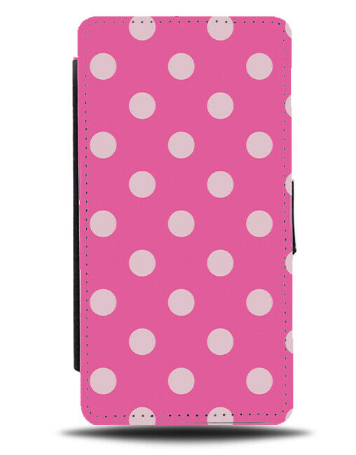 Hot Pink and Baby Pink Polka Dots Flip Cover Wallet Phone Case Dot Design i564