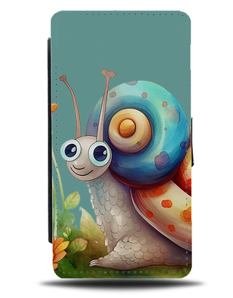 Childrens Snail Flip Wallet Case Snails Childs Kids Colourful Toy Bug Slug DG75