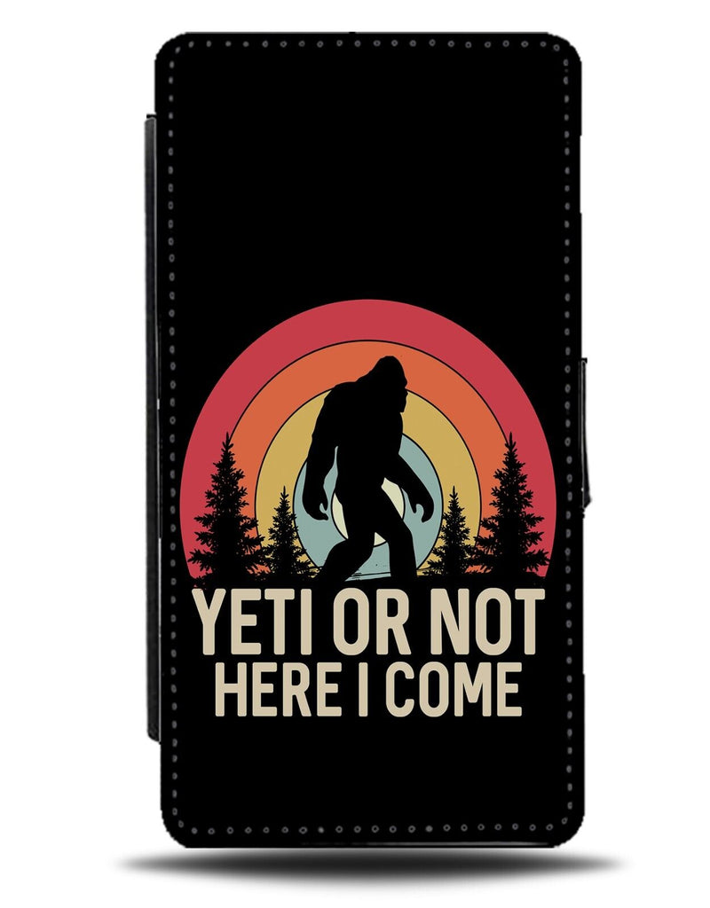 Funny Yeti Hide and Seek Flip Wallet Case Yetis Monster Bigfoot Silhouette DH01