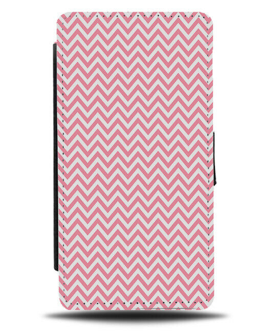 White and Hot Pink Flip Wallet Case Jagged Lines Stripes Picture Image F736