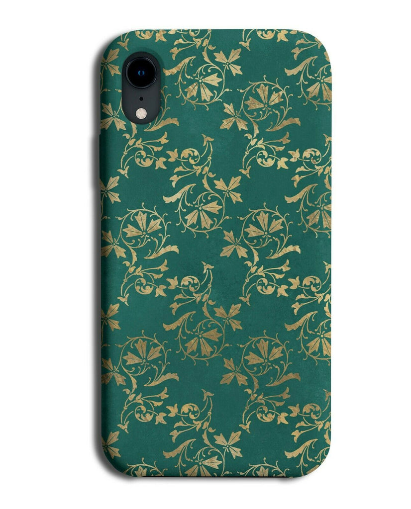 Turquoise Green and Gold Leaves Phone Case Cover Leaf Plant Plants L003