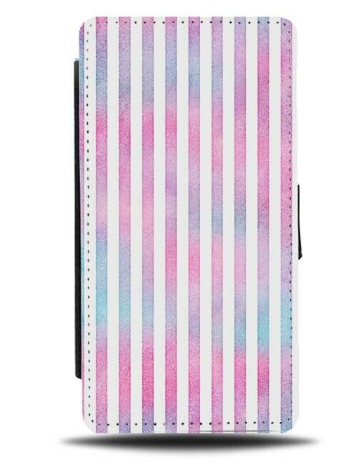 Pink Cloudy Tie Dye Stripes Flip Wallet Case Striped Purple Effect TieDye F587