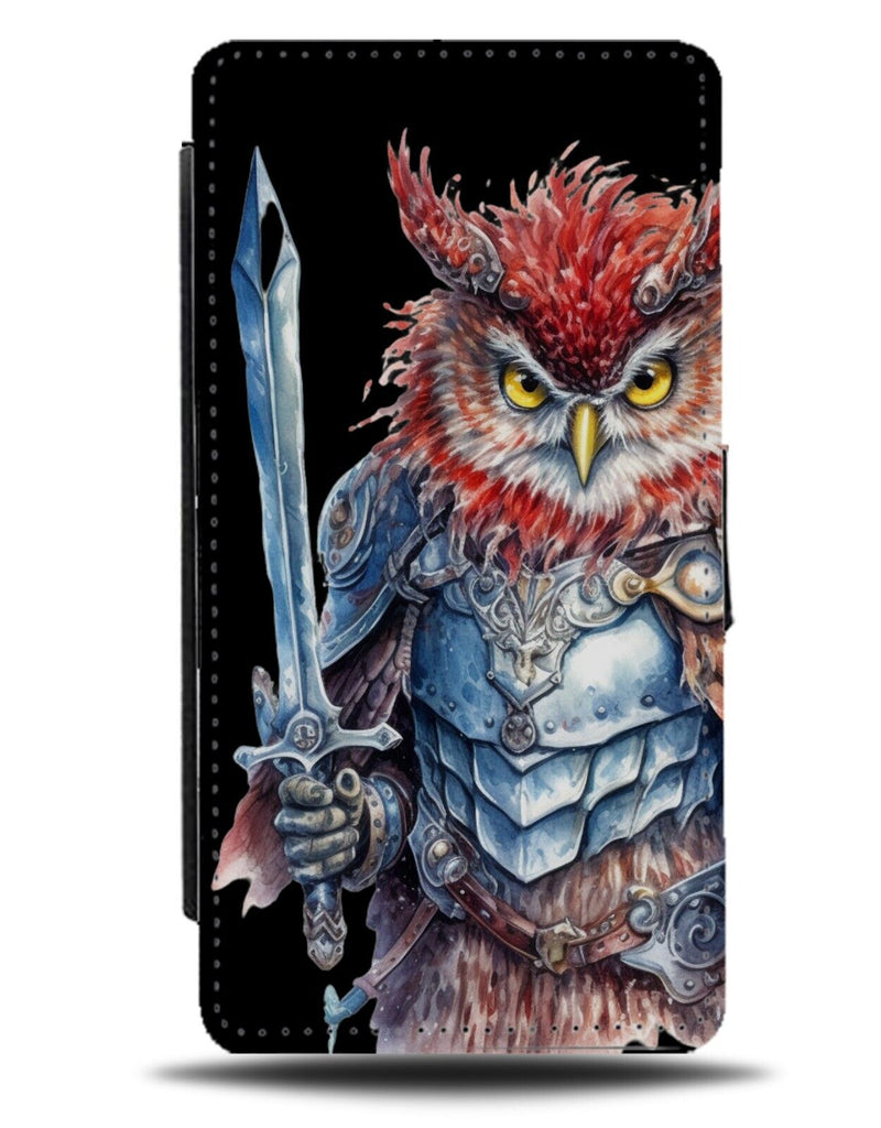 Owl Knight Flip Wallet Case Owls Viking Warrior Funny Novelty Gladiator BY13
