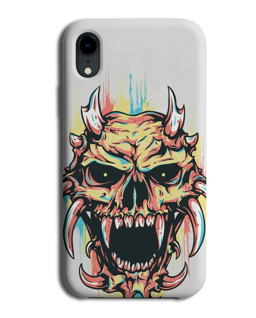 Devil Skull Phone Case Cover Satan Horns Halloween Creepy Monster Hell E326