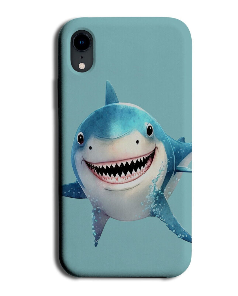 Smiling Great White Shark Phone Case Cover Smile Face Smiley Grin Teeth BA48
