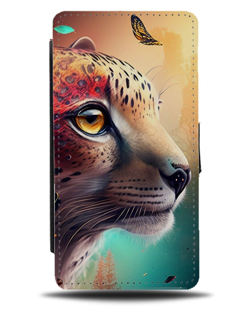 Beautiful Cheetah Artwork Print Flip Wallet Case Art Painting Cheetahs Face AC24