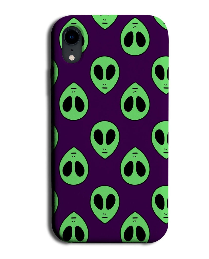 Aliens Faces Phone Case Cover Face Neon Green Heads Head Big Black Eyes AY86