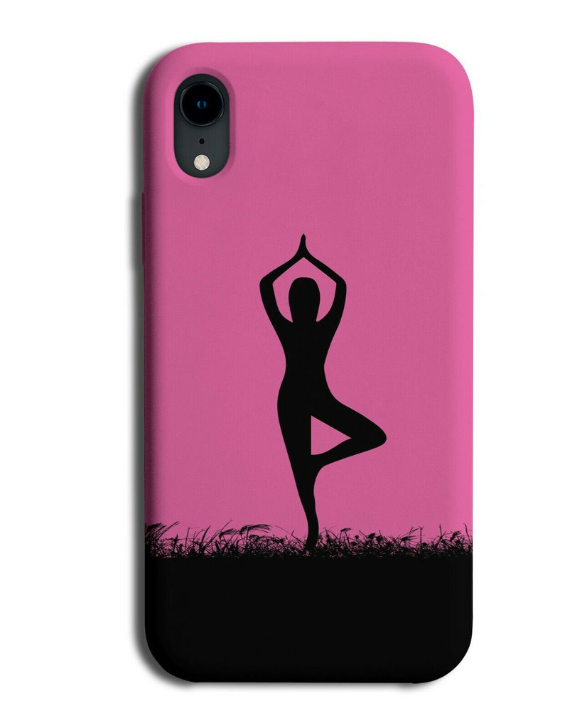 Yoga Phone Case Cover Meditation Meditator Womens Gift Hot Pink Colour i625