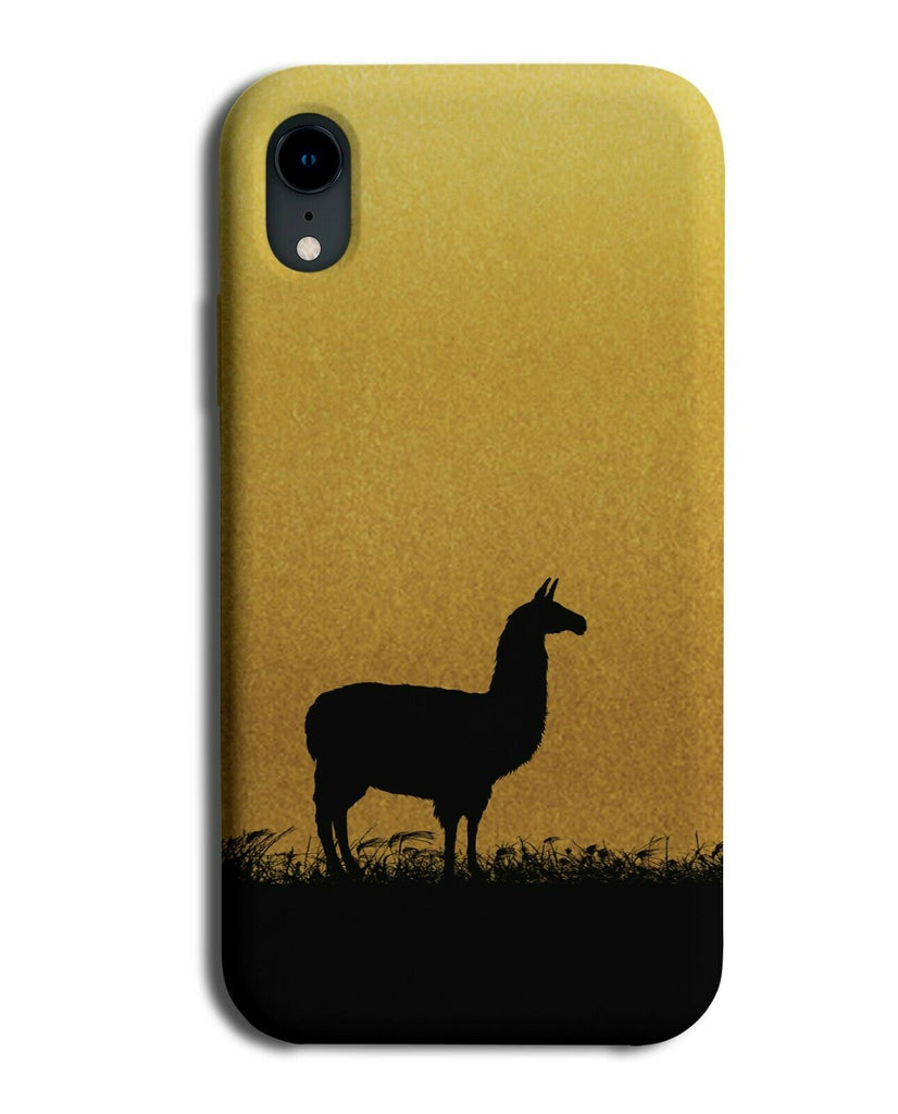 Llama Silhouette Phone Case Cover Llama Gold Golden Alpaca Alpacas H997