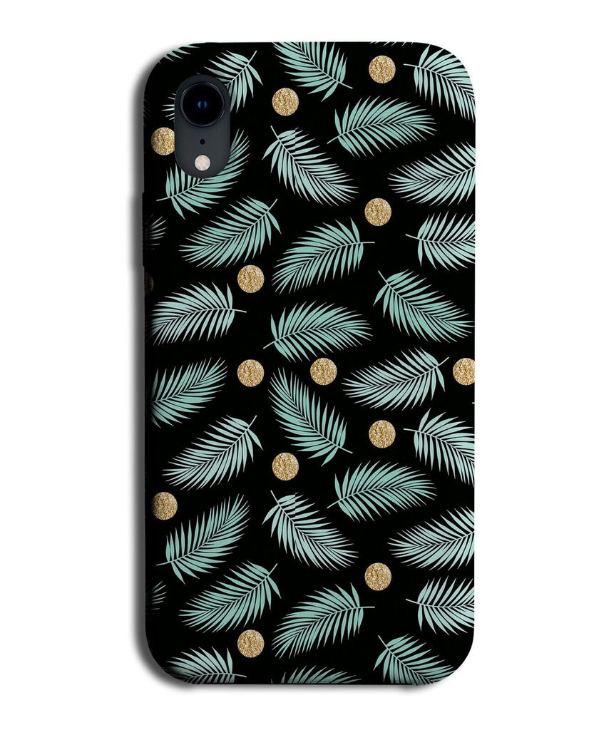 Turquoise Green Palm Tree Leaves Phone Case Cover Fearne's Gold Polka Dot AQ68