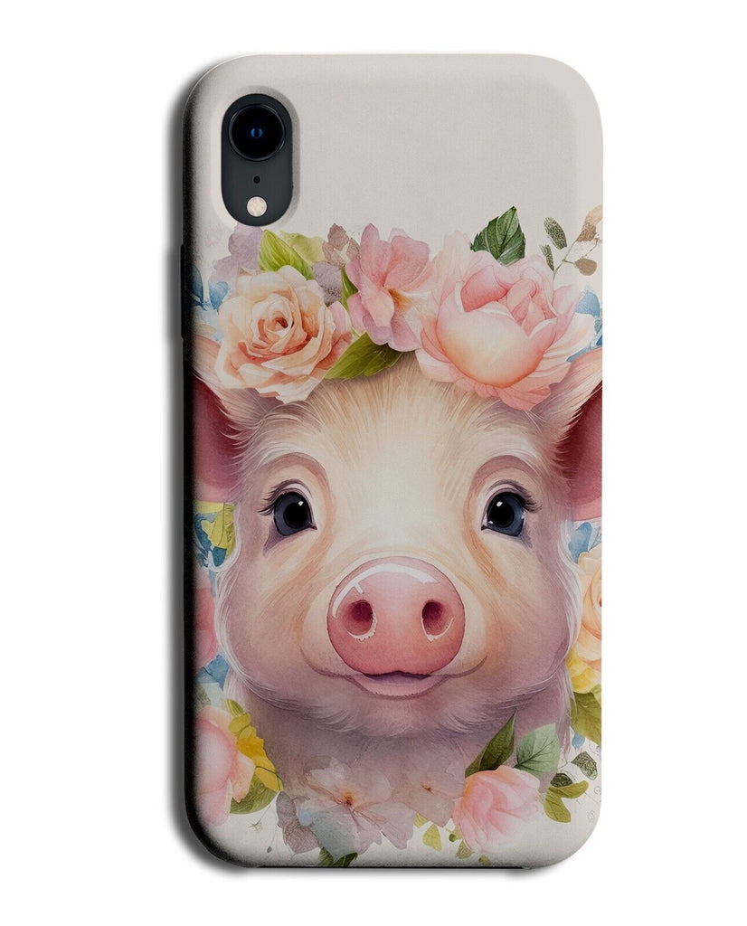 Floral Pig In Flower Crown Phone Case Cover Funny Festival Headband Pigs CD58