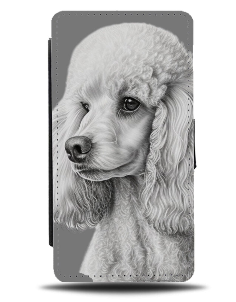 White Poodle Face Flip Wallet Case Poodles Head Dog Dogs Pet Novelty Gift DH18