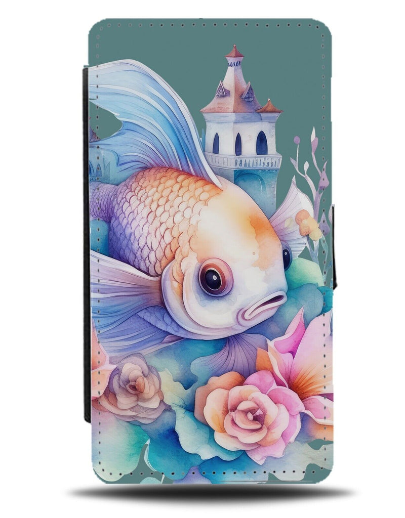 Colourful Fish Flip Wallet Case Fishes Mermaid Goldfish Floral Flowers Pet CD54