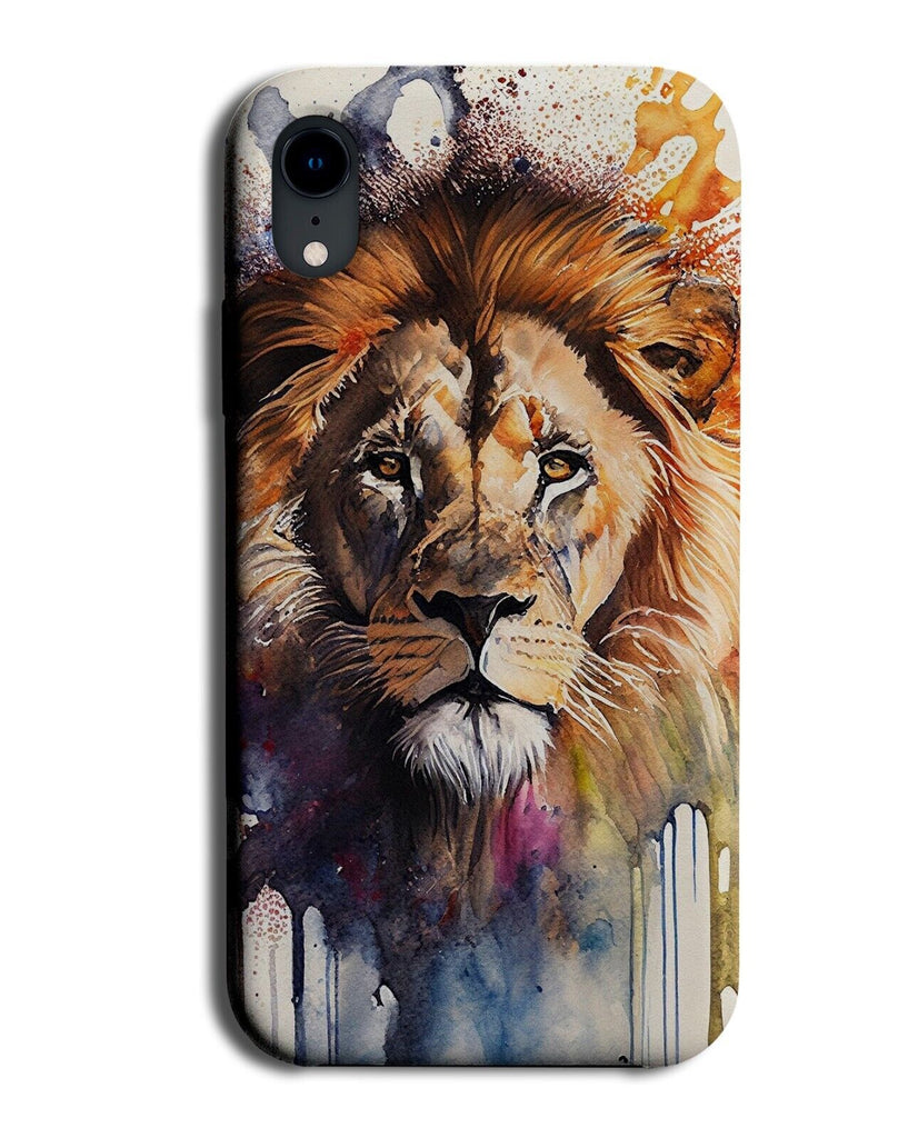 Dripping Watercolour Lions Head Phone Case Cover Lion Oil Painting Drips AW23