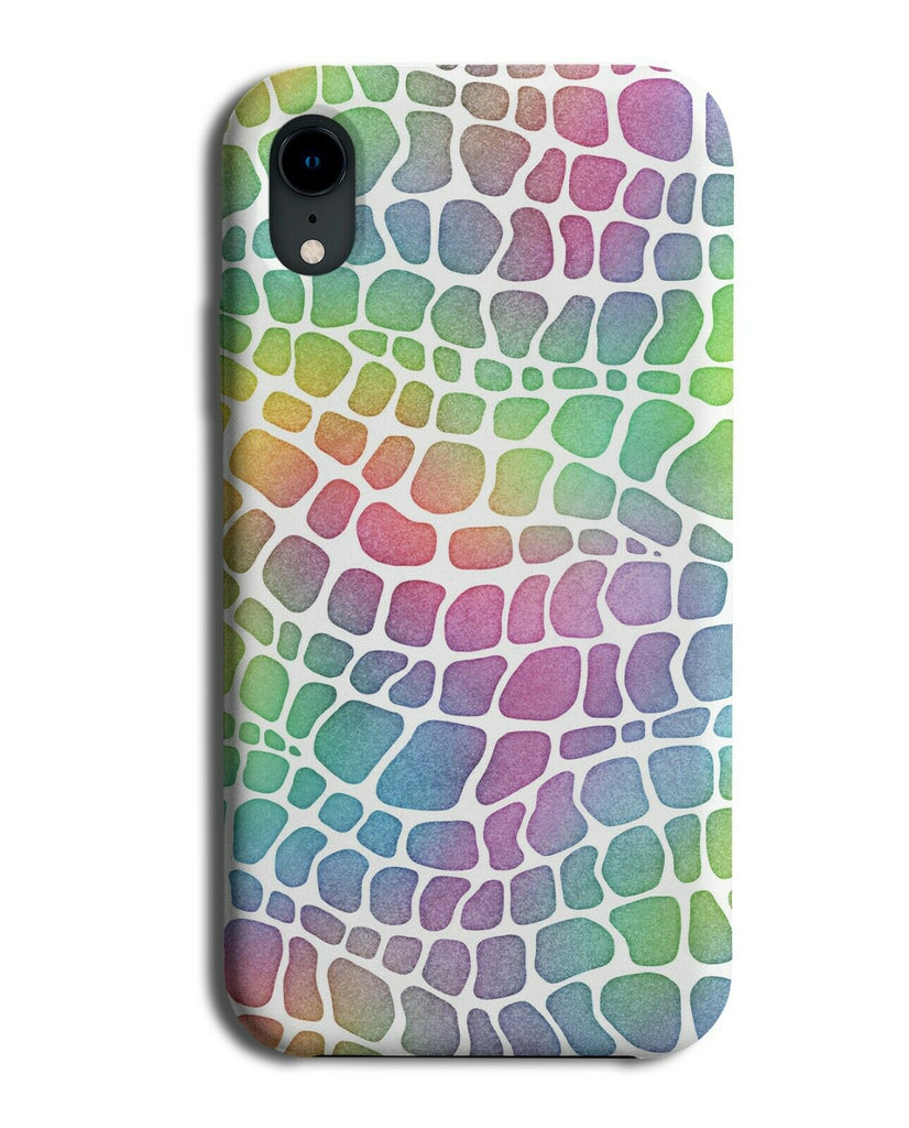 Multicoloured Rainbow Phone Case Cover Snake Skin Reptile Snakes Girls F800
