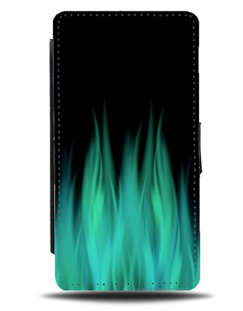 Blue Fire Flames Flip Wallet Case Flame Green Novelty Fires Design Clear CH20