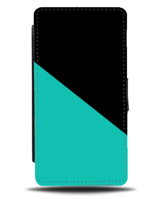 Black & Turquoise Green Flip Cover Wallet Phone Case Dark Mens Shades Male i450